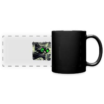 Cats find their way around in the dark - Full Colour Panoramic Mug - black - Front