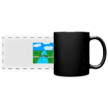 Fluss der Natur - Panorama-Tasse farbig - Schwarz - Vorne