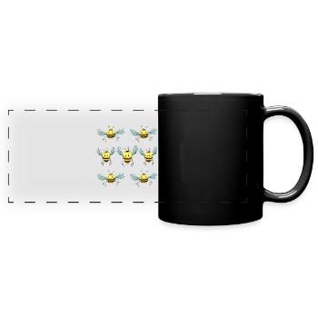 Bees - Full Colour Panoramic Mug - black - Front
