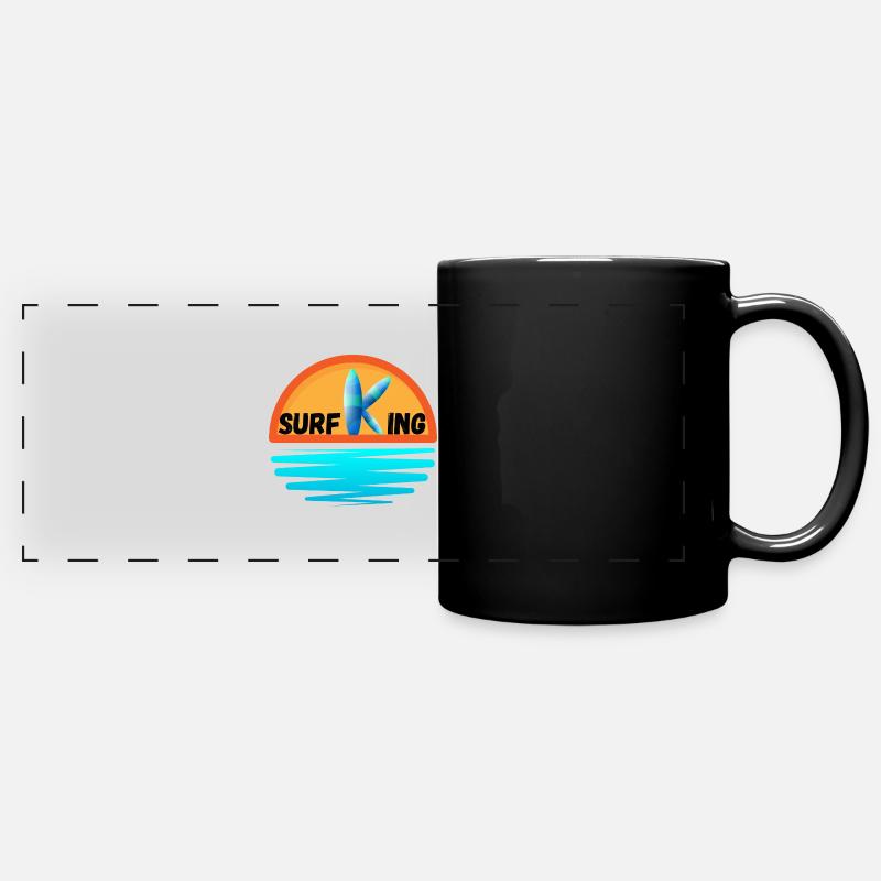 Roi du surf - Mug panoramique uni - noir