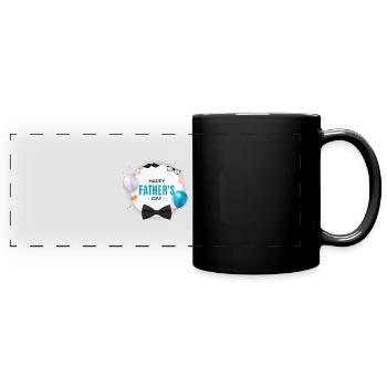 Cadeau Fête des Pères - Papa est le meilleur / Journée des hommes - Mug panoramique uni - noir - Devant