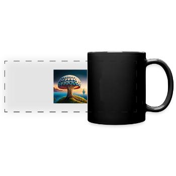 Mushroom comic - Panorama-Tasse farbig - Schwarz - Vorne