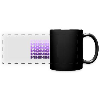 MAMA Retro Schriftzug 8bit - Panorama-Tasse farbig - Schwarz - Vorne