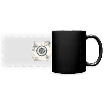 Old nautical chart - Full Colour Panoramic Mug - black - Front