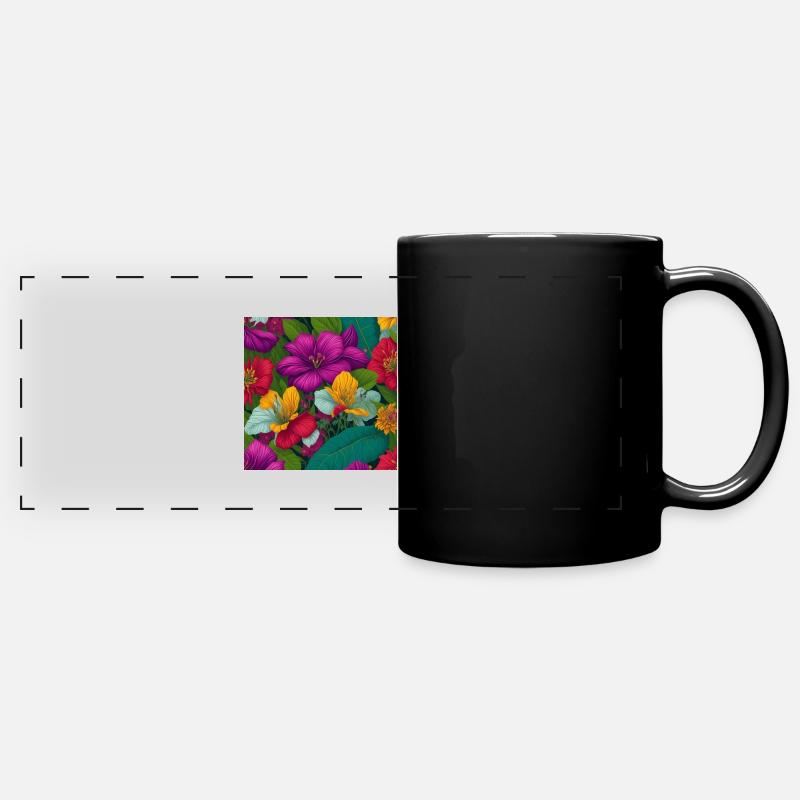 Amazing Flowers - Full Colour Panoramic Mug - black