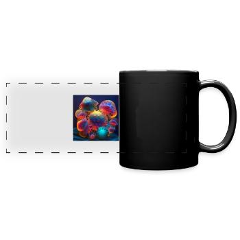 Amazing group of magic yellyfish - Full Colour Panoramic Mug - black - Front