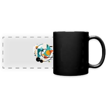 Design géométrique abstrait - Mug panoramique uni - noir - Devant