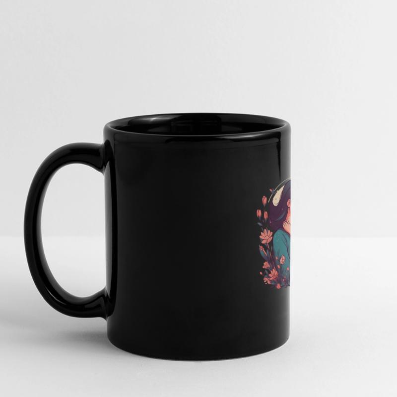 Wunderschönes Muttertagsdesign, Kind umarmt Mutter Panorama-Tasse farbig