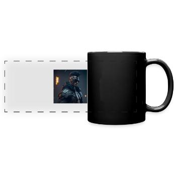 Future Cyberpunkt Warrior - Panorama-Tasse farbig - Schwarz - Vorne