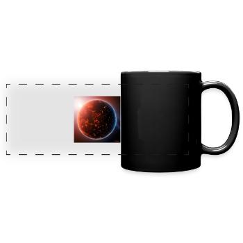 The world at night with sun in the background 1 - Full Colour Panoramic Mug - black - Front