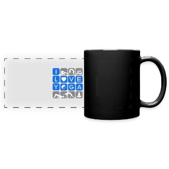 J’aime le yoga formen symbole chakra 1 3 - Mug panoramique uni - noir - Devant