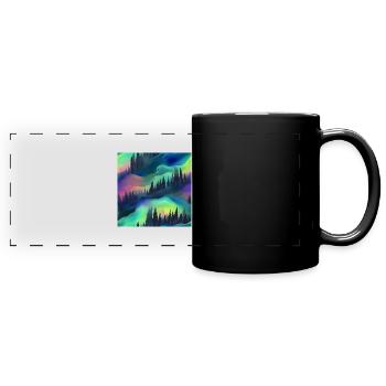 Northern Lights Glow: Northern Lights Collection - Full Colour Panoramic Mug - black - Front