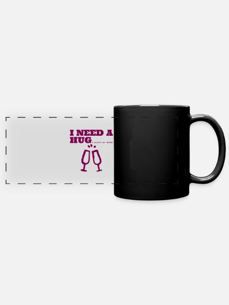 i need a huge glass of wine - Full Colour Panoramic Mug - black
