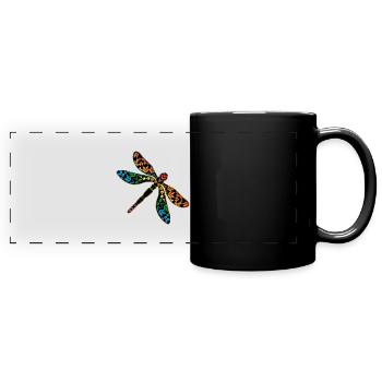 Libelle - Panorama-Tasse farbig - Schwarz - Vorne