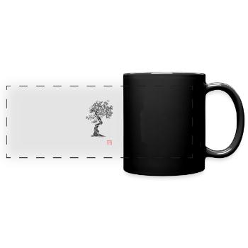 Bonzai 02 - Panorama-Tasse farbig - Schwarz - Vorne
