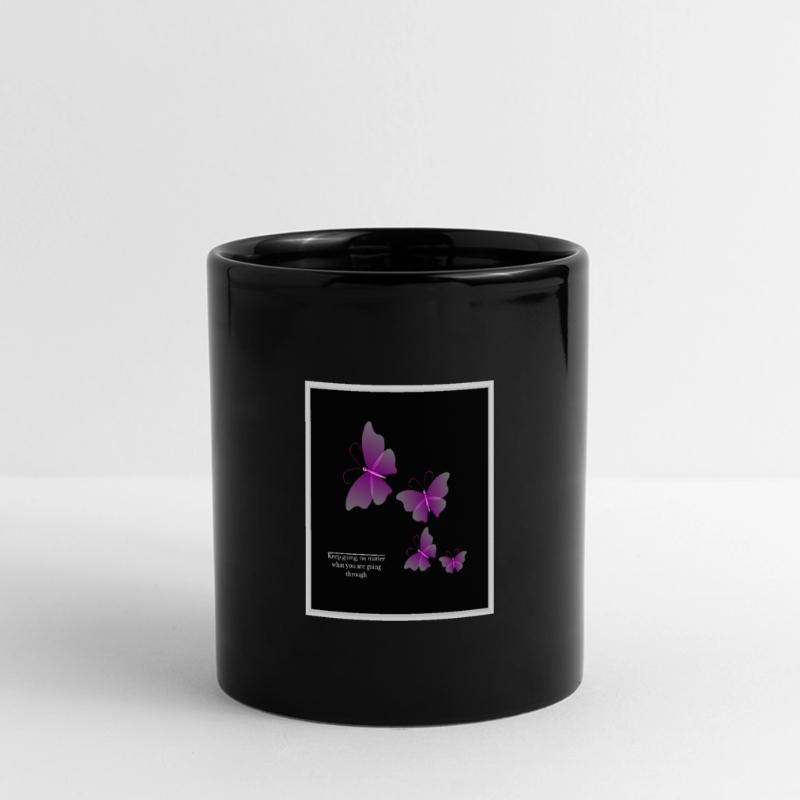 Keep going, no matter what your are going through Panorama-Tasse farbig