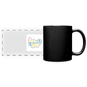 Map of Burgundy - Full Colour Panoramic Mug - black - Front