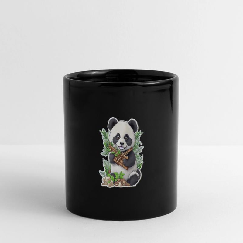 Panda bear eats bamboo Full Colour Panoramic Mug