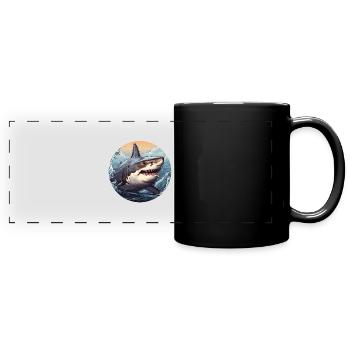 Great White Shark - Full Colour Panoramic Mug - black - Front