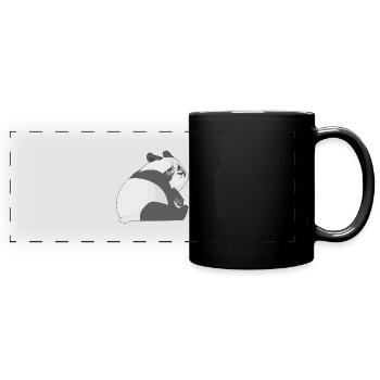 Trauriger Panda - Panorama-Tasse farbig - Schwarz - Vorne