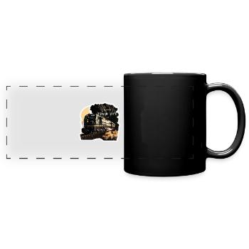 Train Life : Passionné de trains - Mug panoramique uni - noir - Devant