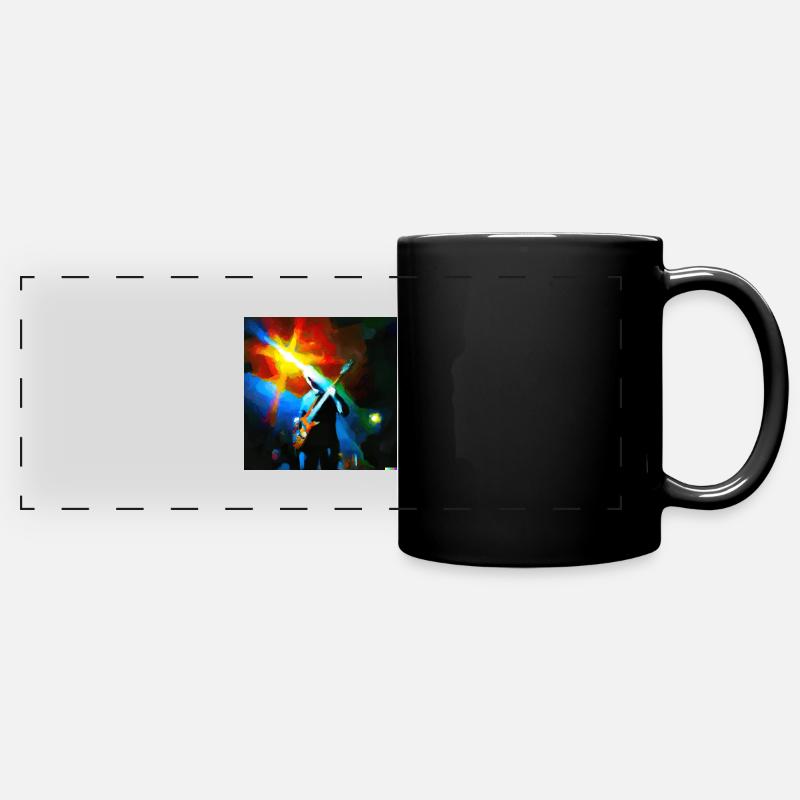 guitariste en concert - Mug panoramique uni - noir
