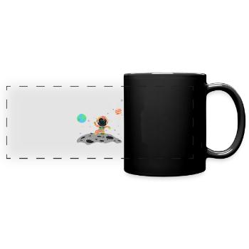Astronaut orange orange - Full Colour Panoramic Mug - black - Front