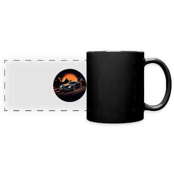 Voiture rétro du futur - Mug panoramique uni - noir - Devant