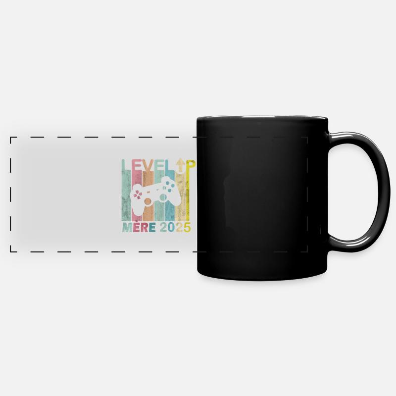 Man Dad 2025 Future Parents Level Up Player - Full Colour Panoramic Mug - black