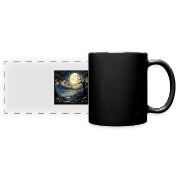 Vintage Poster Design tree - Panorama-Tasse farbig - Schwarz - Vorne