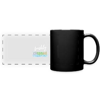 freshly cleaned - Full Colour Panoramic Mug - black - Front
