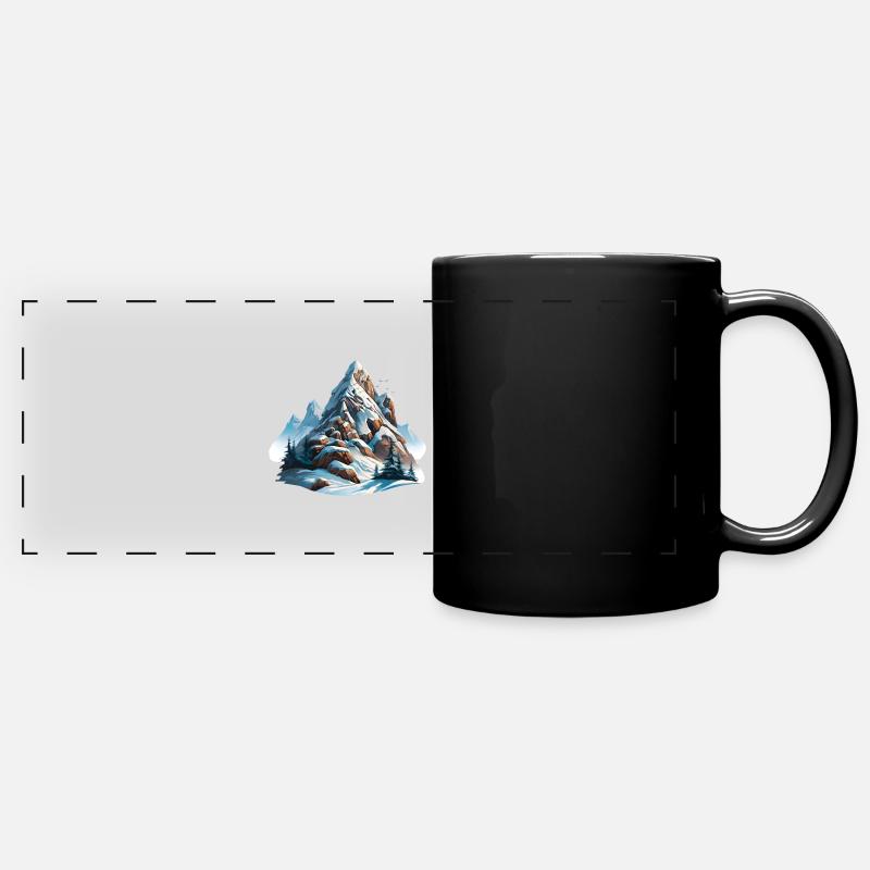 Auf dem Gipfelgrat - Panorama-Tasse farbig - Schwarz