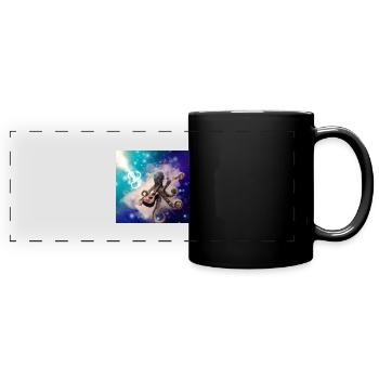 Steampunk Octopus - Panorama-Tasse farbig - Schwarz - Vorne