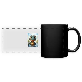 I can swim - Panorama-Tasse farbig - Schwarz - Vorne