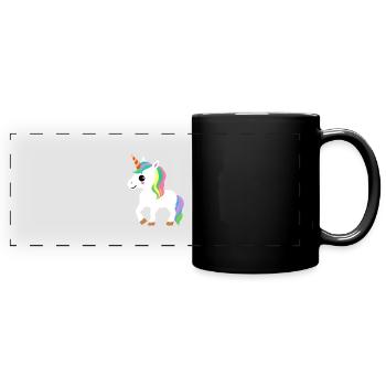 Unicorn Girl Unicorns Mythical Beast Unicorn - Full Colour Panoramic Mug - black - Front