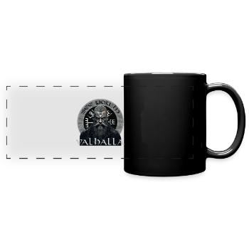 Wikinger Valhalla Nordmann Valhalla Vegvisir - Panorama-Tasse farbig - Schwarz - Vorne