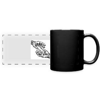 Berührung in Tattoo-Kunst - Panorama-Tasse farbig - Schwarz - Vorne