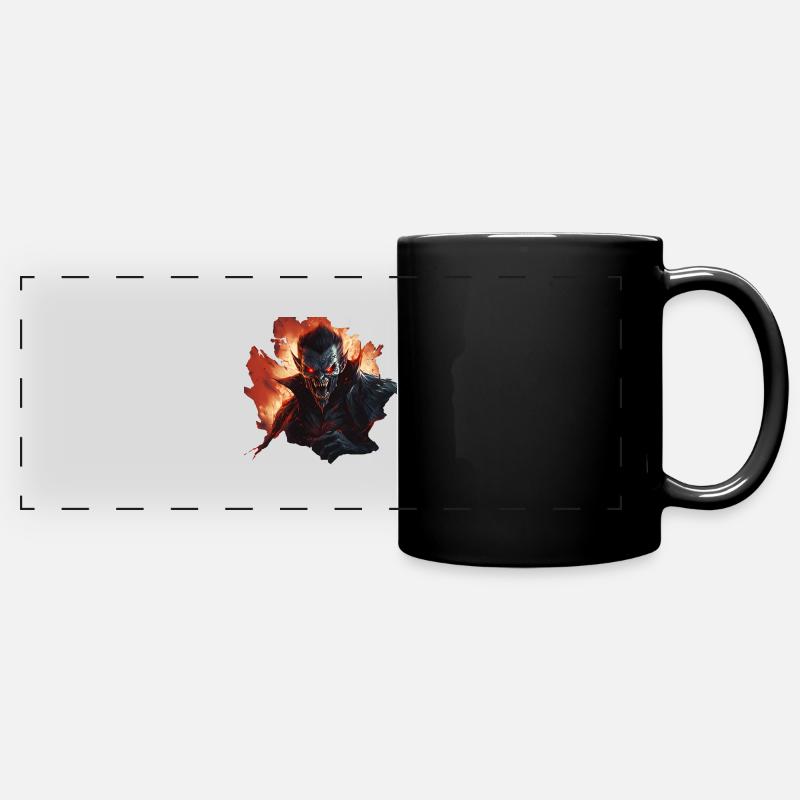 Angry Vampire Monster in a Realistic Comic - Full Colour Panoramic Mug - black
