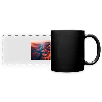Fluss Landschaft - Panorama-Tasse farbig - Schwarz - Vorne