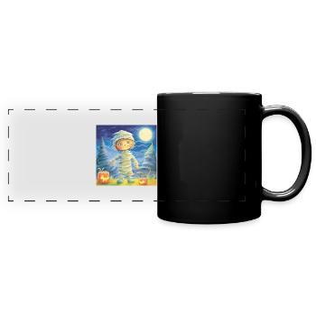 Momie pastel à Halloween - Mug panoramique uni - noir - Devant