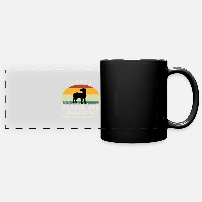 Goats make me Happy - Panorama-Tasse farbig - Schwarz