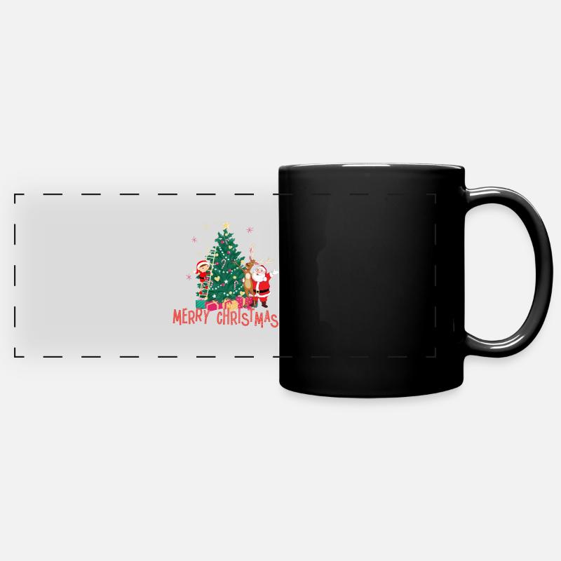Christmas tree - Full Colour Panoramic Mug - black