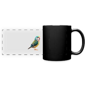 Perruche Oiseau Calopsitte Propriétaire d’oiseau - Mug panoramique uni - noir - Devant