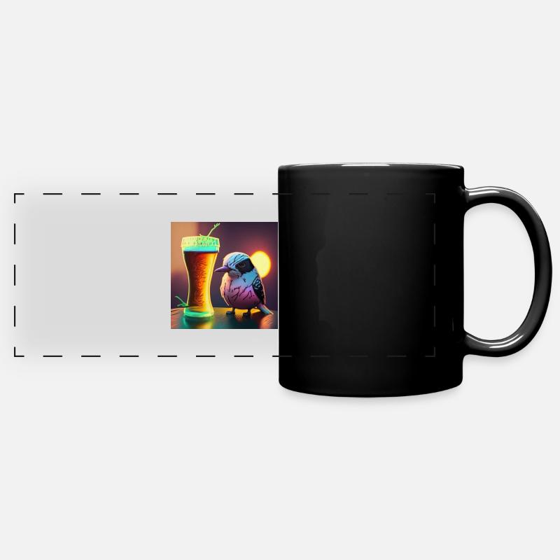 angry bird - Full Colour Panoramic Mug - black
