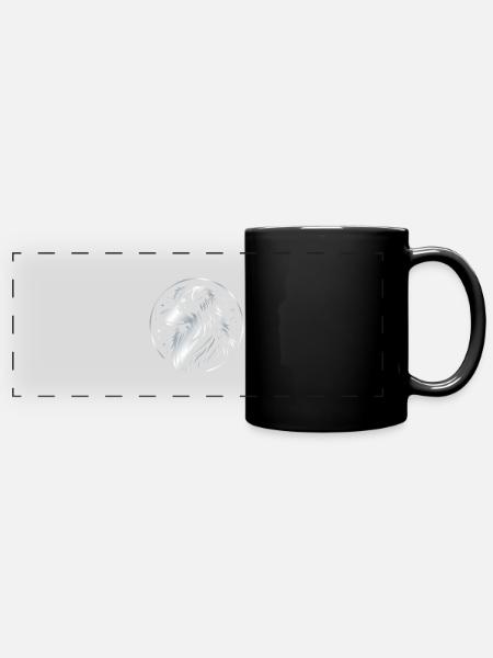 Traumhund Aussie silber - Panorama-Tasse farbig - Schwarz