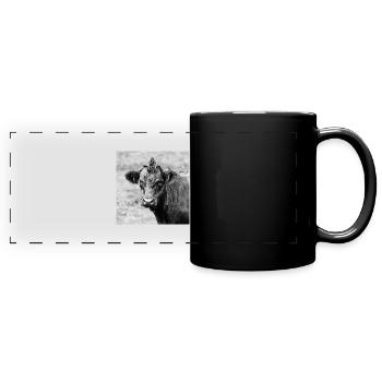 Rind - Panorama-Tasse farbig - Schwarz - Vorne