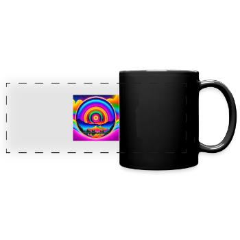 Psychedelischer Trip - Panorama-Tasse farbig - Schwarz - Vorne