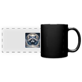 Racoon in Frost - Full Colour Panoramic Mug - black - Front