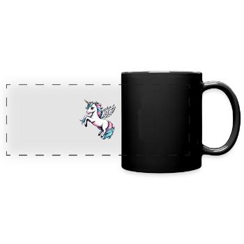 Licorne Unicorn Kawaii - Mug panoramique uni - noir - Devant