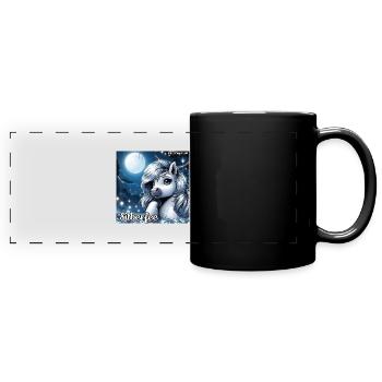 Silberfee fantastisch - Panorama-Tasse farbig - Schwarz - Vorne